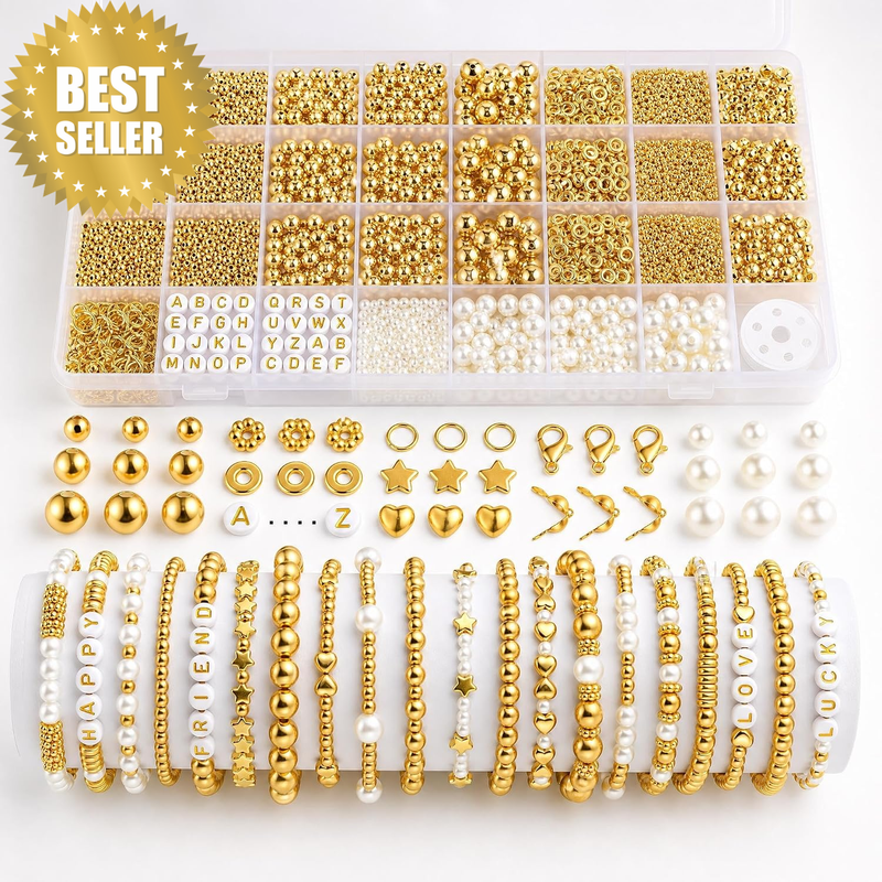 Gold Spacer Beads 2505PCS Bracelet Making Kit