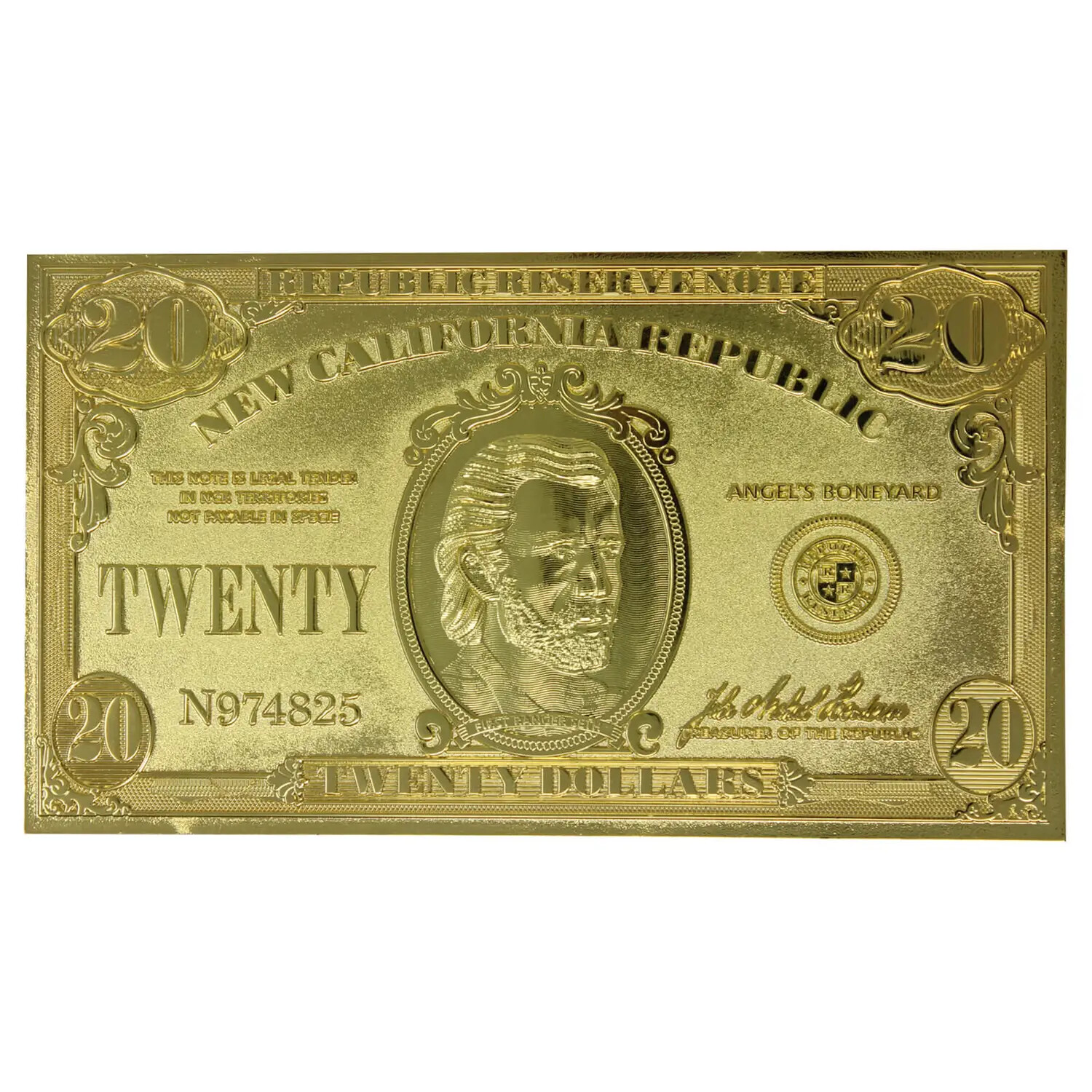 Fallout:New Vegas NCR$20紙幣 24Kゴールドプレーテッド Fallout: New Vegas Limited Edition 24K Gold Plated Replica