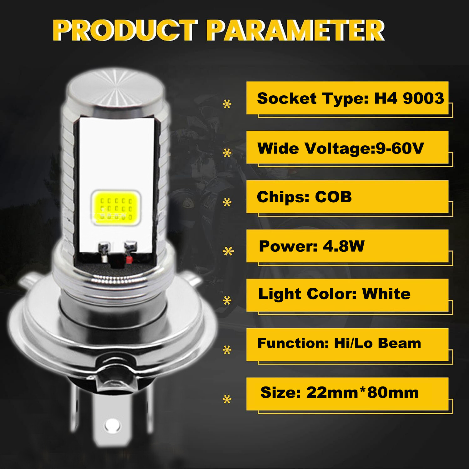 Ultra Bright White LED headlight bulb for Yamaha 1994-2003