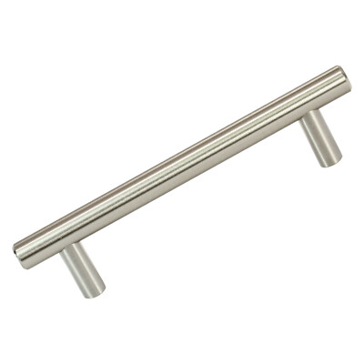 Contemporary Euro 4-1/4'' Hole Centers, 5-13/16'' Long Solid Pull, Brushed Nickel