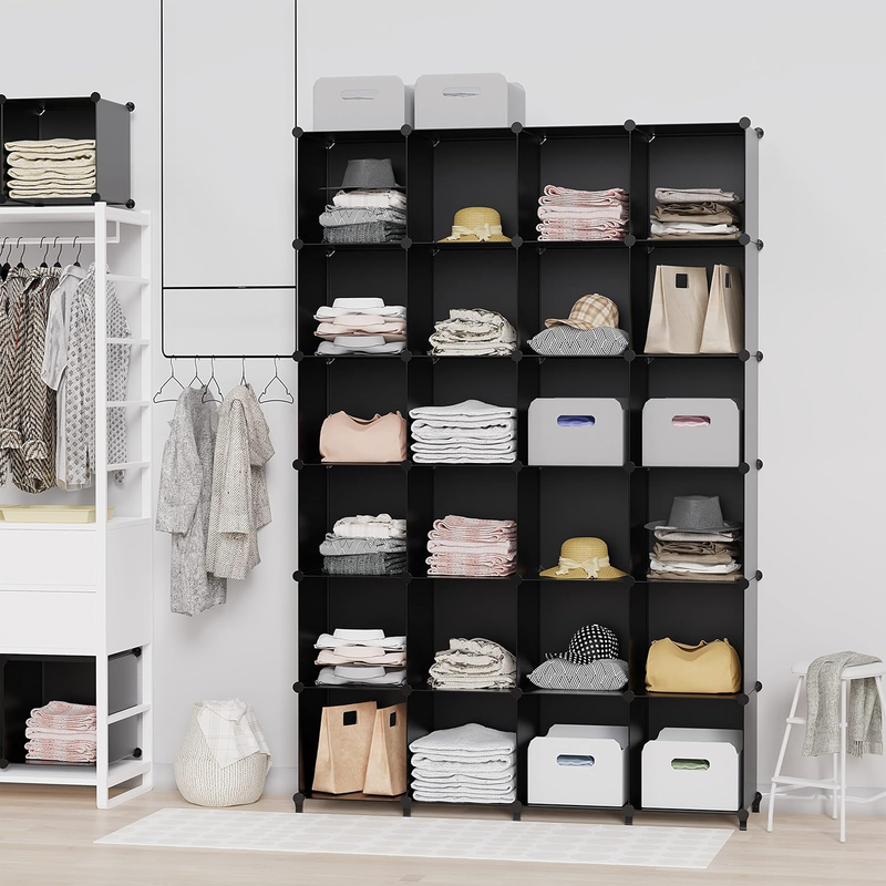 6 Cube Closet Organizers, Cube Storage Shelf Bookshelf with Metal Hammer, Organi