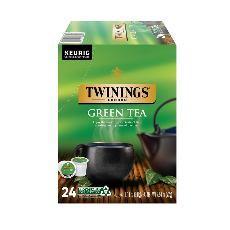 K-cup Pods For Keurig, Caffeinated Pure Green Tea, Smooth Fl