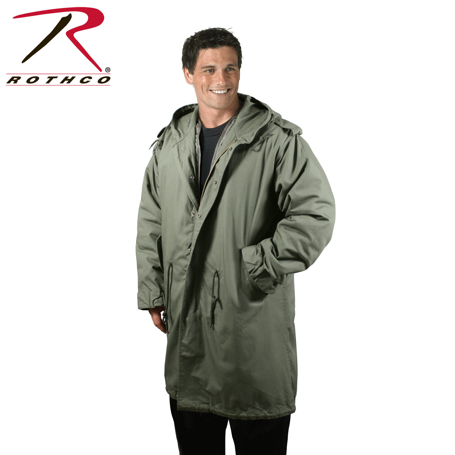 Rothco M-51 Fishtail Military Parka Olive Drab, Black 9462 Rothco M-51 Fishtail Military Parka Olive Drab, Black 9462