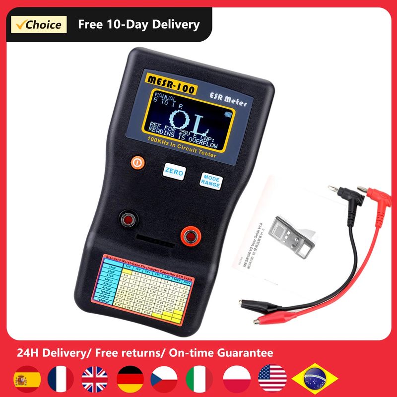 MESR-100 ESR Capacitance Ohm Meter Professional Measuring Internal Resistance of