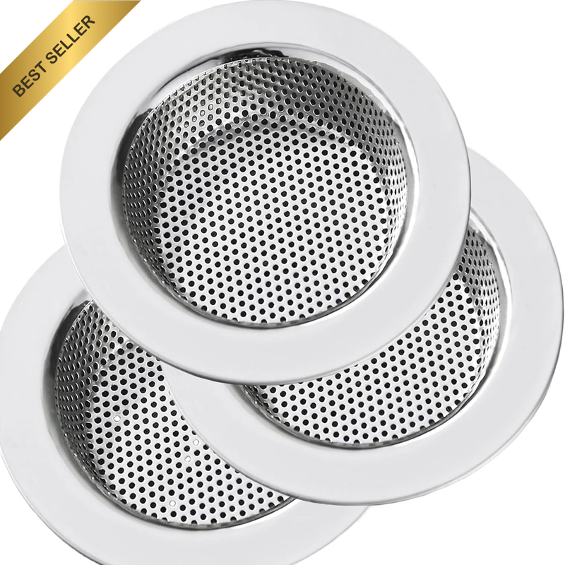 Pack of 3 Kitchen Sink Strainer, Stainless Steel Sink Drain Strainer, Upgraded D