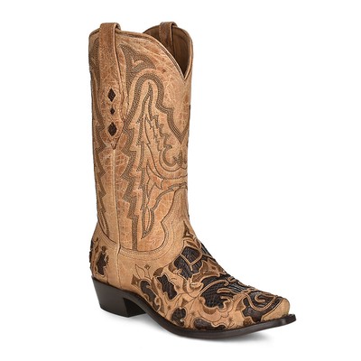 Pre-owned Corral Boots Corral Womens Inlay Snip Toe Chocolate Alligator Leather 12.5in Cowboy Boots In Not Available