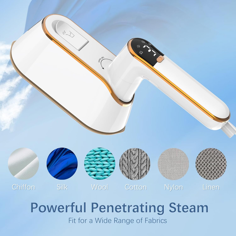 Portable Travel Steamer for Clothes with LCD Display, 4 Mode 1200W Steam Iron 2