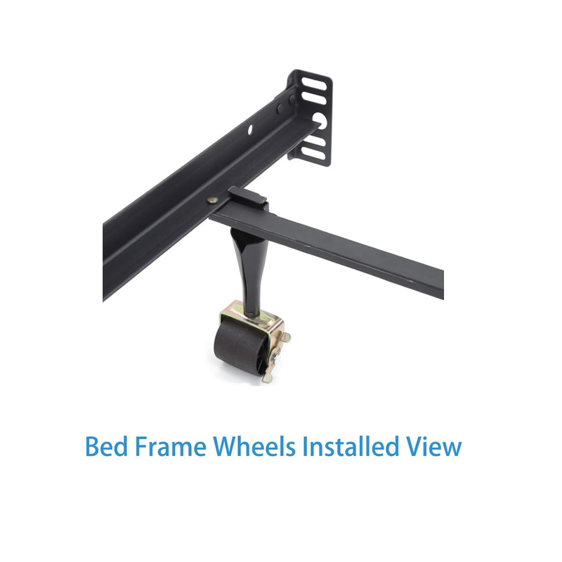 Metal Stem Heavy Duty Rollers Casters Wheels for Bed Frame (2 Locking, 2 Non Loc