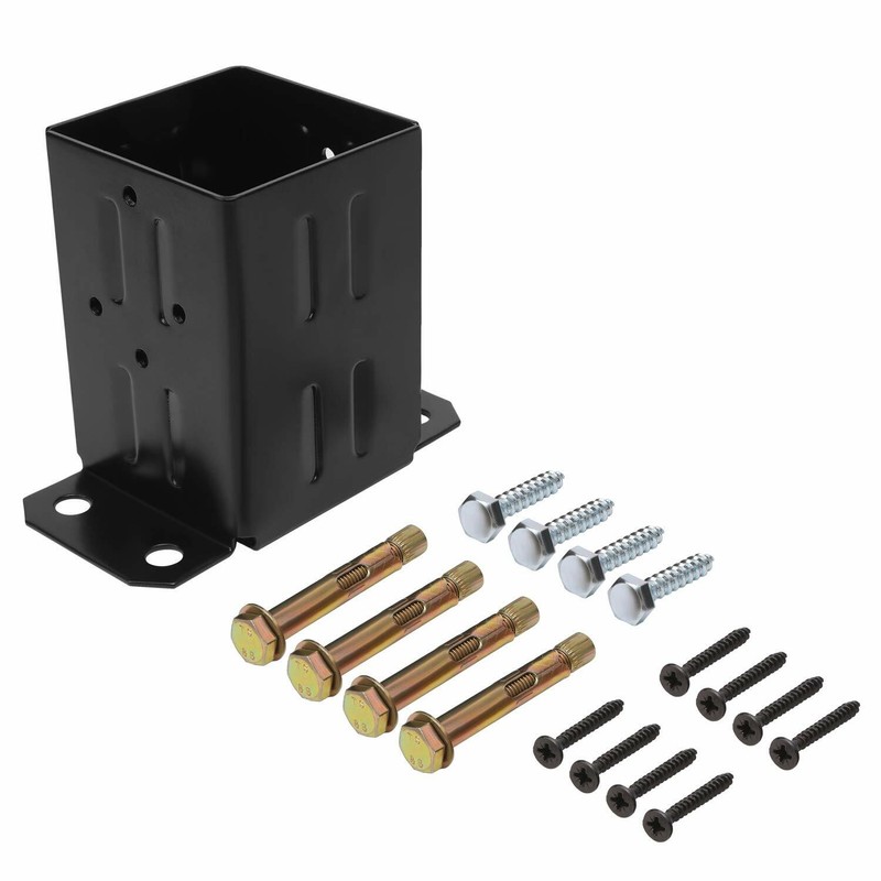 Eapele 4x4 Wood Fence Post Anchor Base, 13GA Thick Steel ...