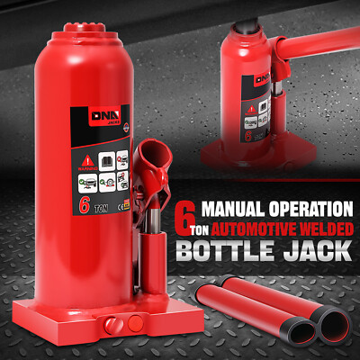 6-тонный (13227 фунтов) Автоматический Ручной домкрат для ремонта автомобилей с гидравлической сварной бутылкой красного цвета