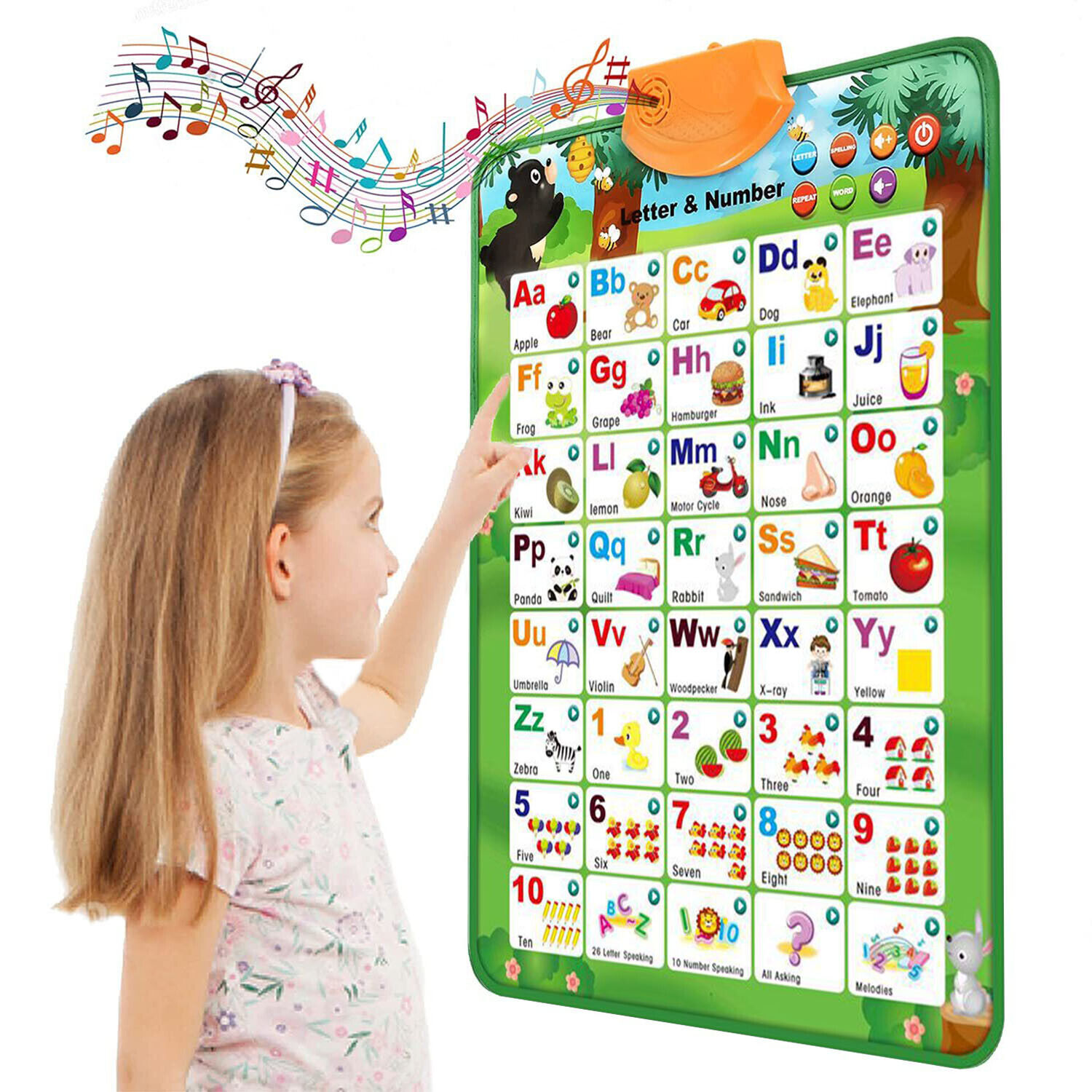 Toddler Kids Electronics Interactive Alphabet Wall Chart Pre