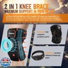 2-in-1 Professional Knee Brace for Pain Relief,Adjustable Knee Support with Patella Pad and Side Stabilizers, Compression Knee Sleeve for Meniscus Tear, ACL, Joint Pain, Runner, Workout-Men and Women