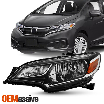 For 2018-2020 Honda Fit Halogen Type Headlight Headlamp Driver Left Side Black