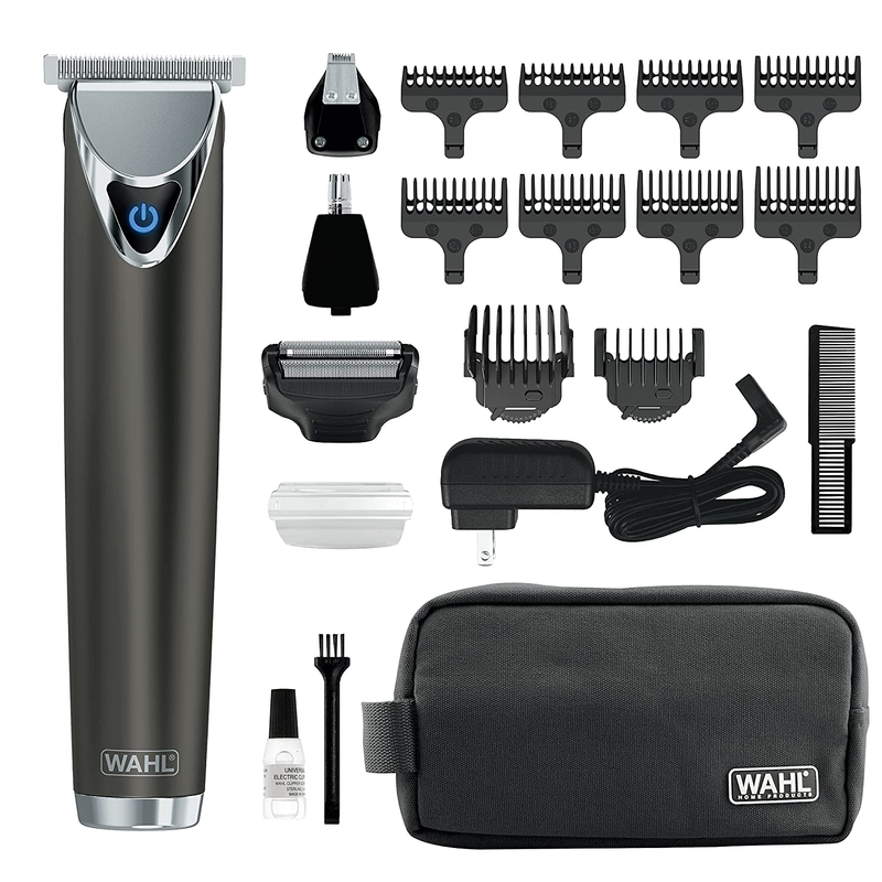 WAHL Stainless Steel Lithium Ion 2.0+ Slate Beard Trimmer for Men - Electric Sha