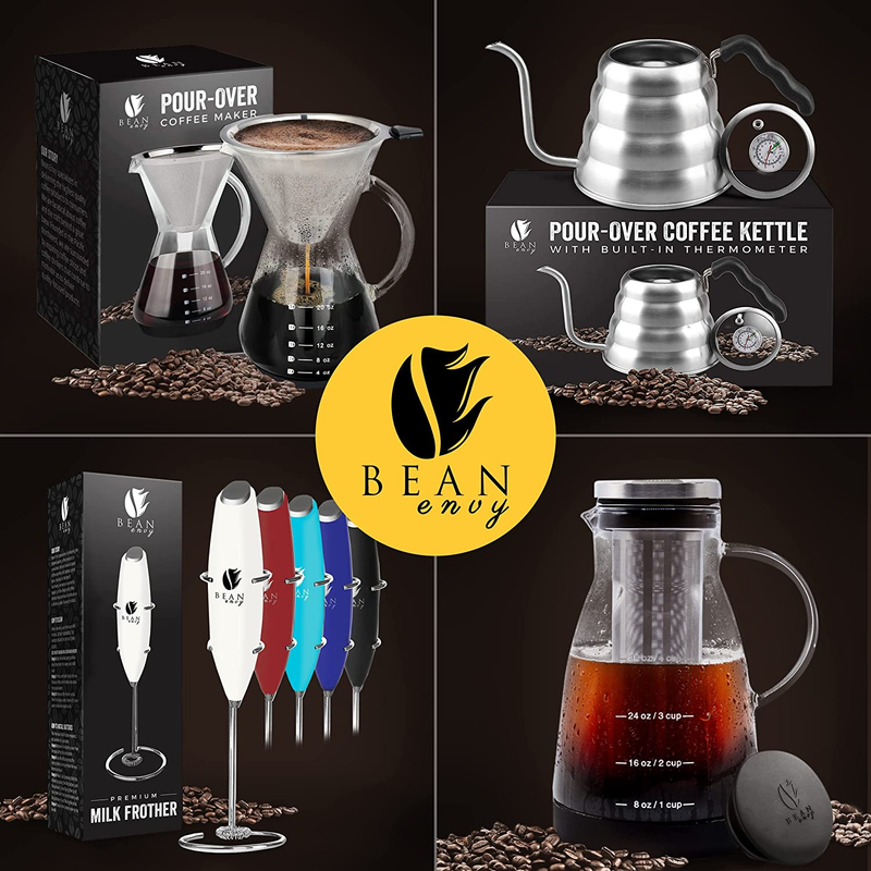Bean Envy Milk Frother Handheld for Coffee - Electric Hand Blender, Mini Drink M