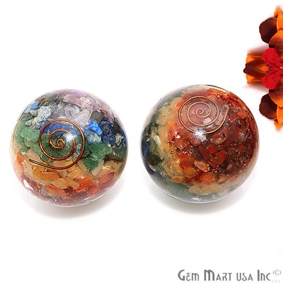 Seven Chakra Healing Gemstone Balls 52mm Crystal Meditation  Home Sphere Balls