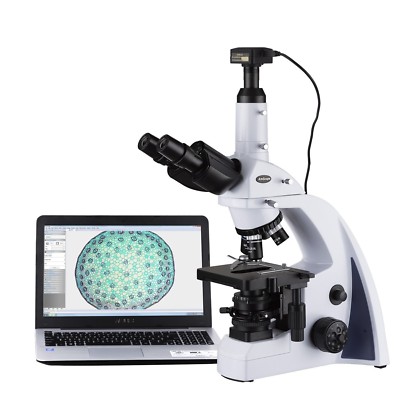 AmScope 40X-1600X Professional Infinity Trinocular Compound LED Microscope + 18M