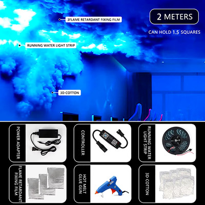 DIY Thunder Cloud Light Strip with APP & Remote Control, Cotton Cloud Ceiling La