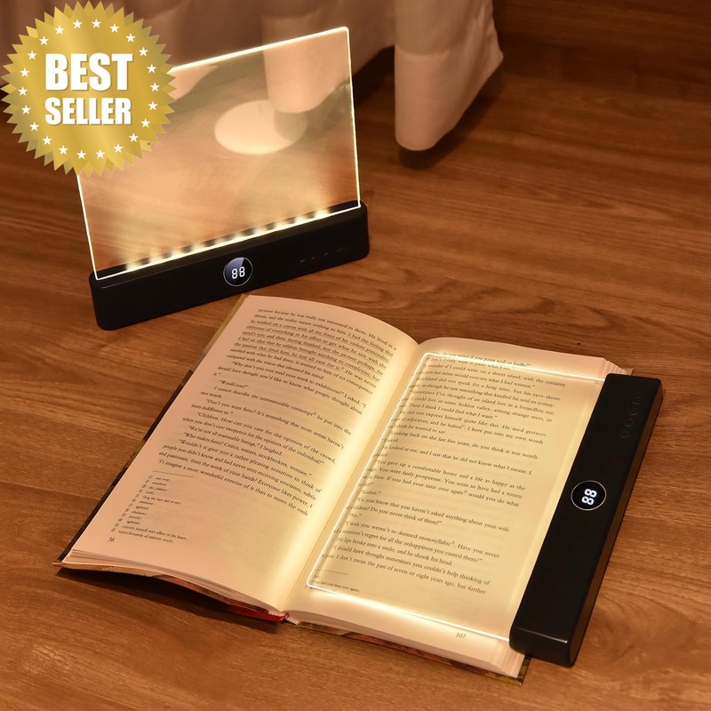 Book Light, Rechargeable Full-Page Clear LED Reading Light for Book Lovers | Dim