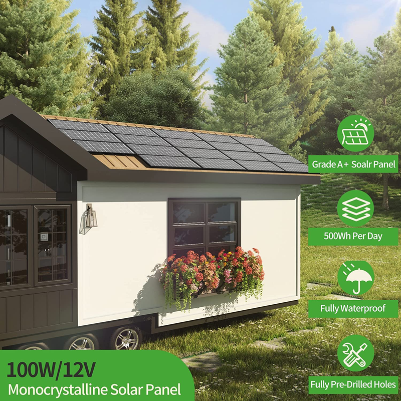 9BB Solar Panels 12V 100 Watt Monocrystalline Solar Panel High Efficiency Solar