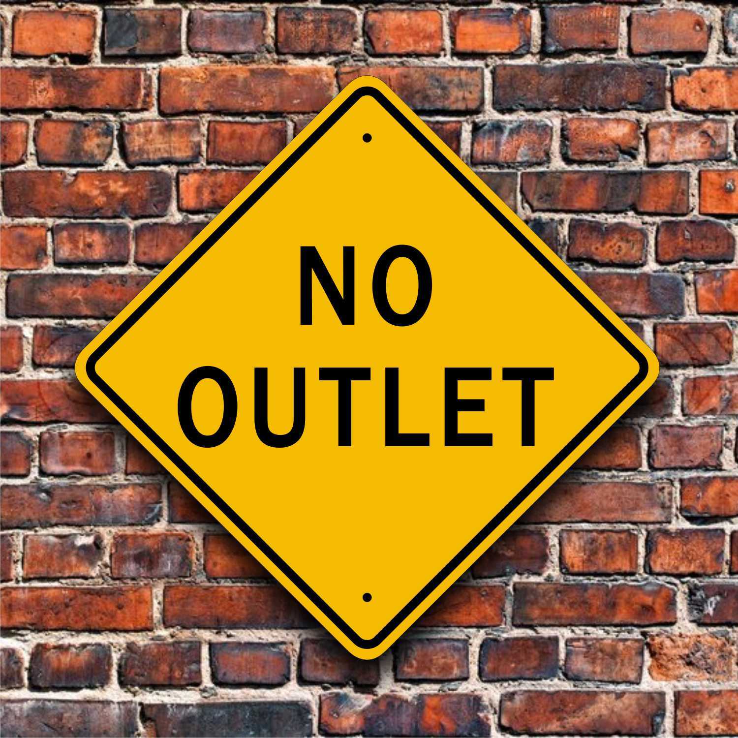 USAストリート看板　NO OUTLET NO OUTLET SIGN - Aluminum Street Placard - Garage Decor