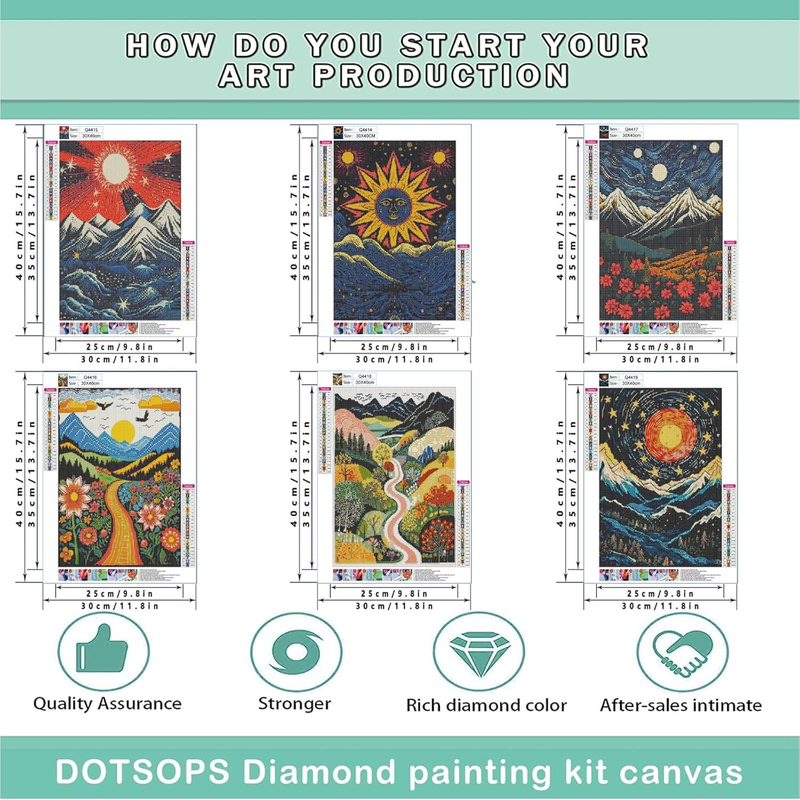 6 Pack Diamond Art Kits for Adults Diamond Painting Kits Gem Art Kits for Adults
