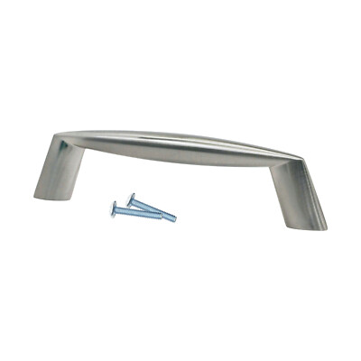 5 Pack Modern Slanted 3-3/4'' Brushed Nickel Kitchen Cabinet Handle Pull P50896BN