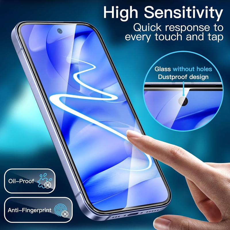Screen Protector for Google Pixel 9a 6.3-Inch 2025, Tempered Glass Film with Eas
