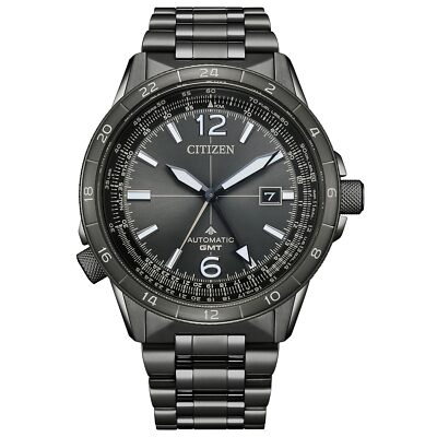 Pre-owned Citizen Promaster Sky Nb6045-51h Black Gmt Automatic Mechanical Watch Men