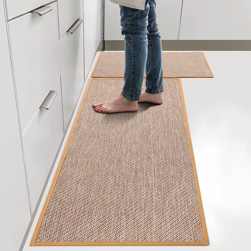 2 PCS Non Slip Absorbent Kitchen Floor Mat for Standing Front Sink