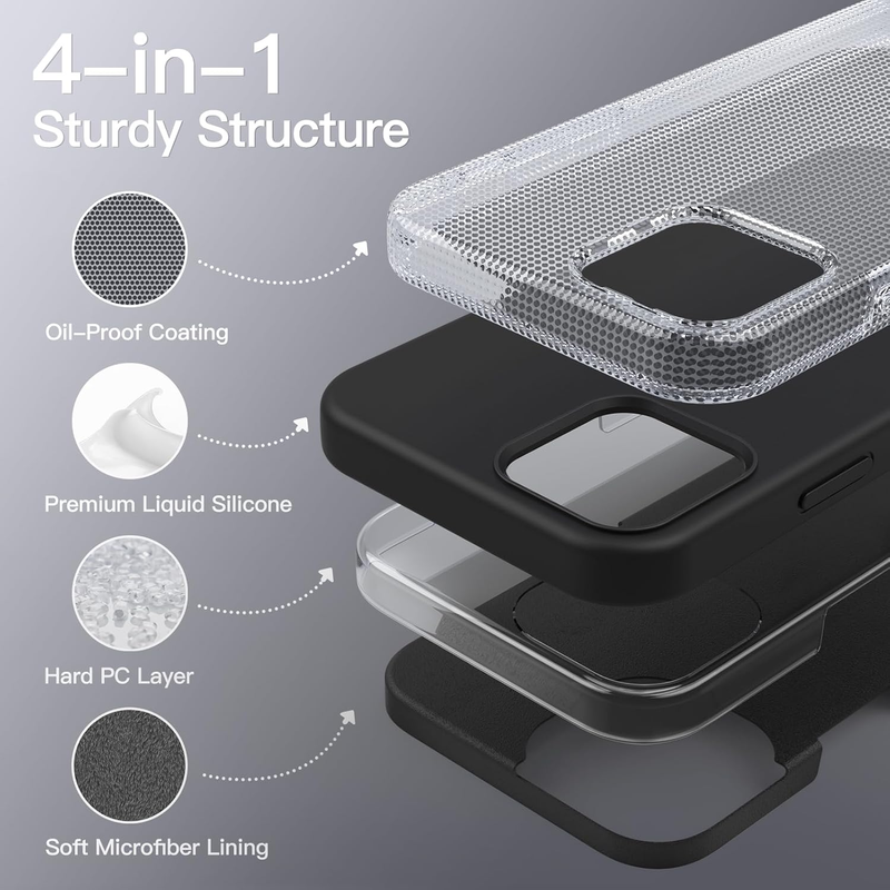 Silicone Case for iPhone 12/12 Pro 6.1-Inch, Silky-Soft Touch Full-Body Protecti