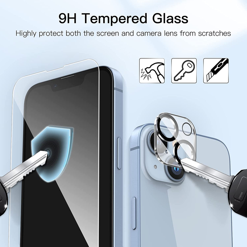 Full Coverage Screen Protector for iPhone 14 6.1-Inch with Camera Lens Protector