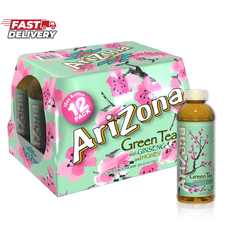 Arizona Green Tea with Ginseng and Honey, 16 Fl Oz (Pack of 12) | eBay