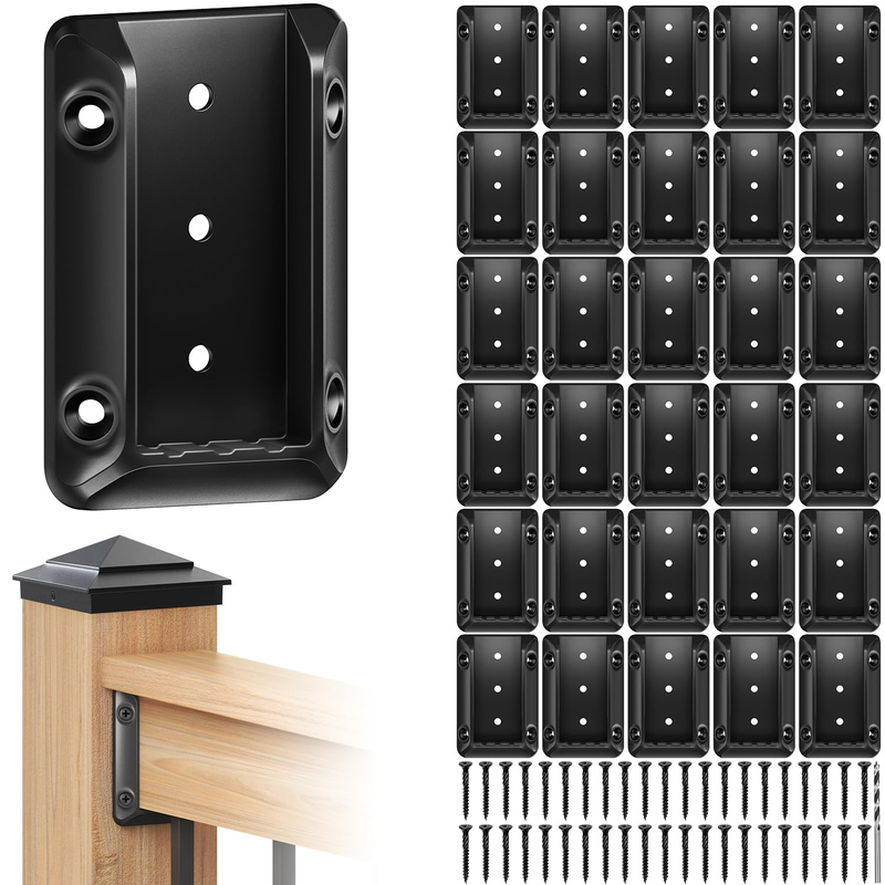 30 Pcs Deck Railing Bracket Connectors for 2"×4“ (Actually 1.5”x3.5“) Wood Post