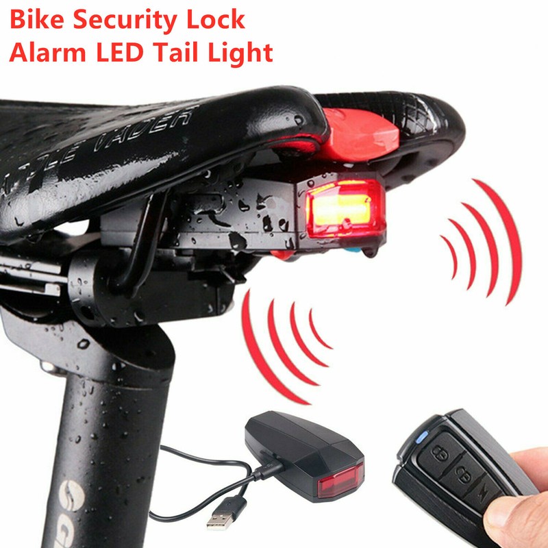120dB Fahrradalarmanlage Alarmschloss Fahrradlicht Rücklicht Mit Fernbedienung S