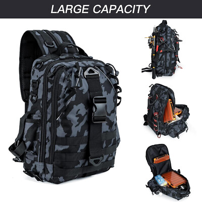 Night Cat Fishing Backpack with Rod Holder Fishing Tackle Storage Bag Waterproof