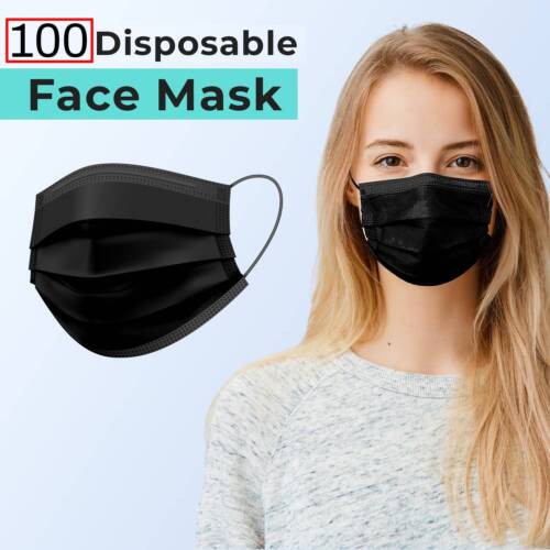 100 PCS Face Mask 3 Ply Earloop Disposable Non Medical Surgical Mouth Cover Mask