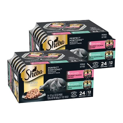 Comida Húmeda para Gatos Adultos en Salsa, 24 Trays, Salmón y Atún Sostenible