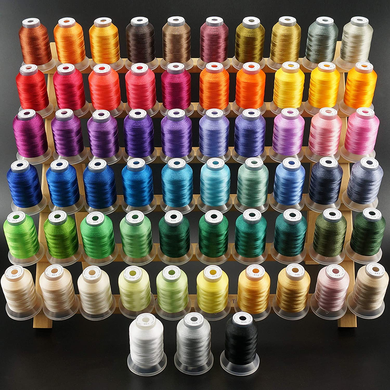 63 Colors Compatible with Brother Polyester Embroidery Machine Thread Kit 500M (