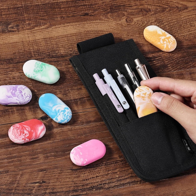 Marble Pencil Erasers, 12-Pack: Large Rubber Erasers for School