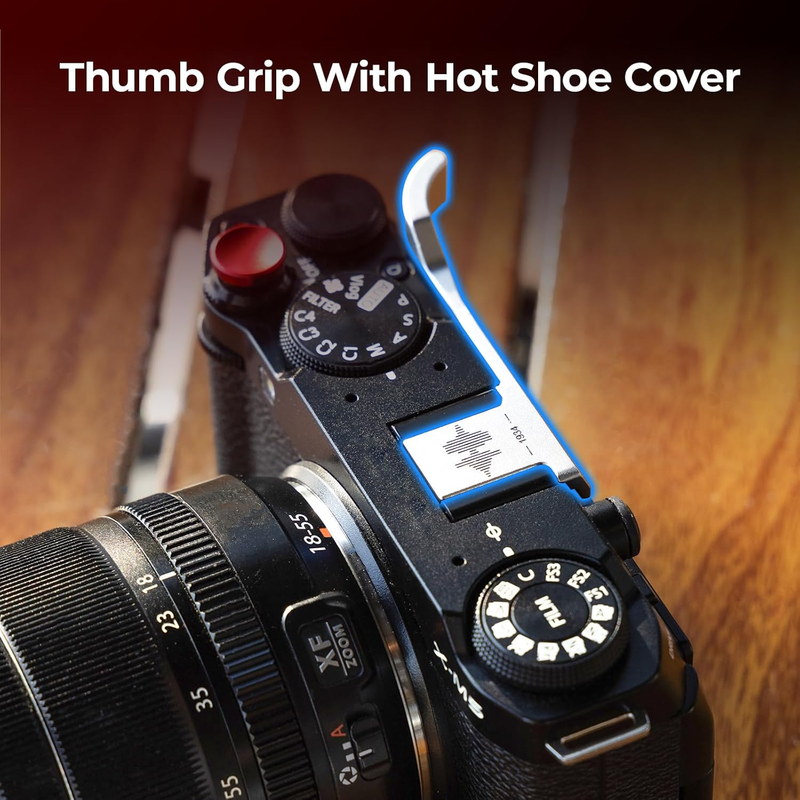 Thumb Grip with Hot Shoe Cover for FUJIFILM X-M5 (Silver) - 4877