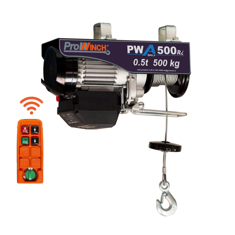 Prowinch 550 lbs. / 1100 lbs. Electric Overhead Rope Hoist 220~240V 50/60HZ w/ E