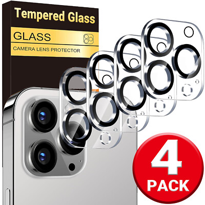 4x For iPhone 16 15 14 13 12 Pro Max Tempered Glass Camera Lens Cover Protector
