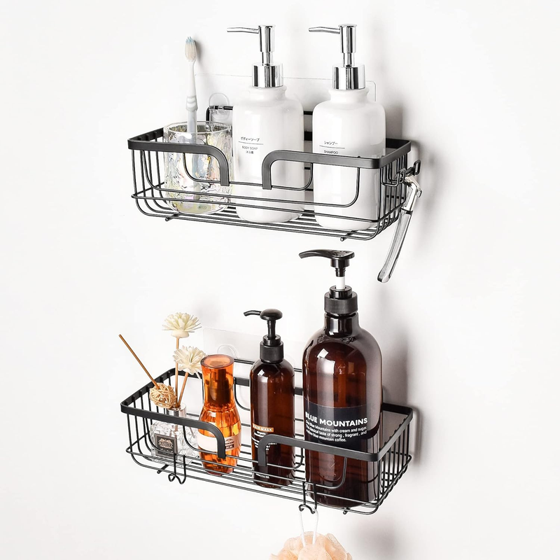 Shower Caddy Basket Bathroom Shelves Organiser Storage Adhesive Kitchen Rack Sha