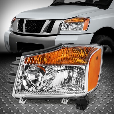 Для 08-15 Nissan Titan OE Style Лампа левой боковой фары водителя Хромированная/янтарная