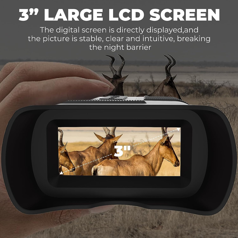 Night Vision Goggles 4K 16MP Binoculars Rechargeable 3'' Screen 32GB TF Card NEW
