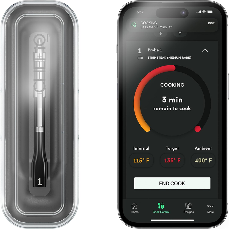 Smart Wireless Meat Thermometer with Ultra-Thin Probe, Unlimited Range Bluetooth