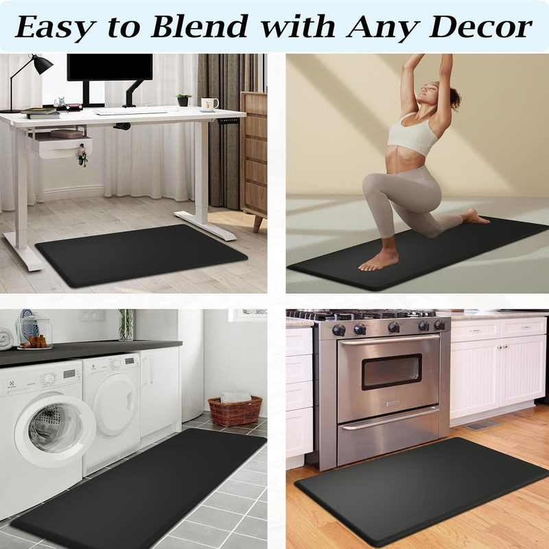 Kitchen Mats for Floor, 0.75" Cushioned Anti Fatigue Mat, Memory Foam Kitchen Ru