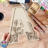 Layered 12 Inch Large Wooden Letters for Wall Decor, Flowered Paintable Wooden Nursery Letters for Crafts Wood Alphabet Letter M for Birthday Boho Nursery Name Sign Wedding Home Decoration