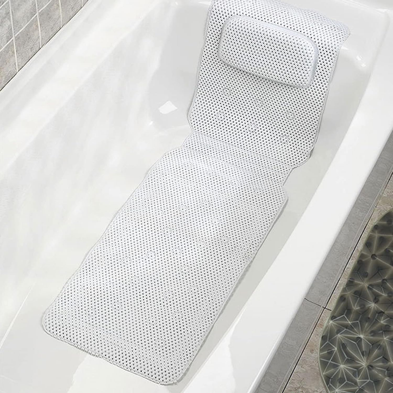 Luxury Full Body Bath Pillow, Universal Hollow Design Tub Neck and Back Support